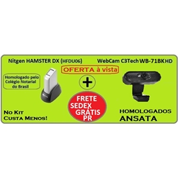 KIT Leitor Digital Hamster DX (Nitgen HFDU06) e WebCam HD C3Tech WB-71BK